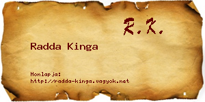 Radda Kinga névjegykártya